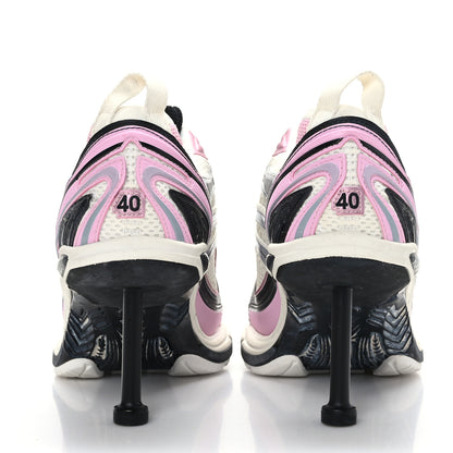 Balenciaga Mesh Rubber Womens X-Pander Heel Trainer Sneakers 40 White Pink Grey 5 of 7