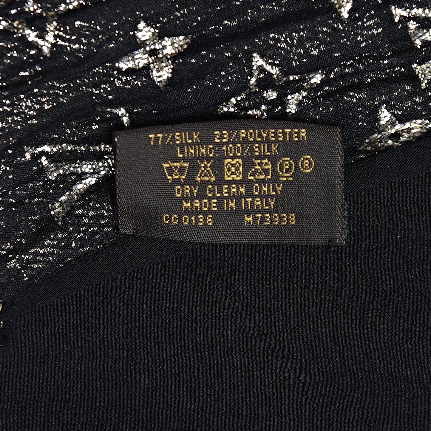 Silk Monogram So Glitter Stole Black