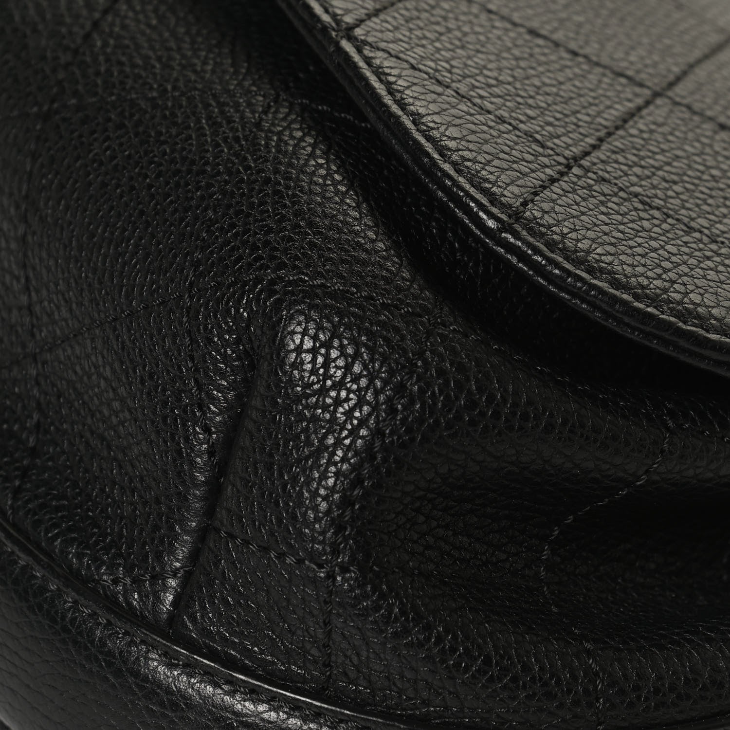 Chanel Grained Calfskin Stitched Messenger Flap Bag Black 11 of 13