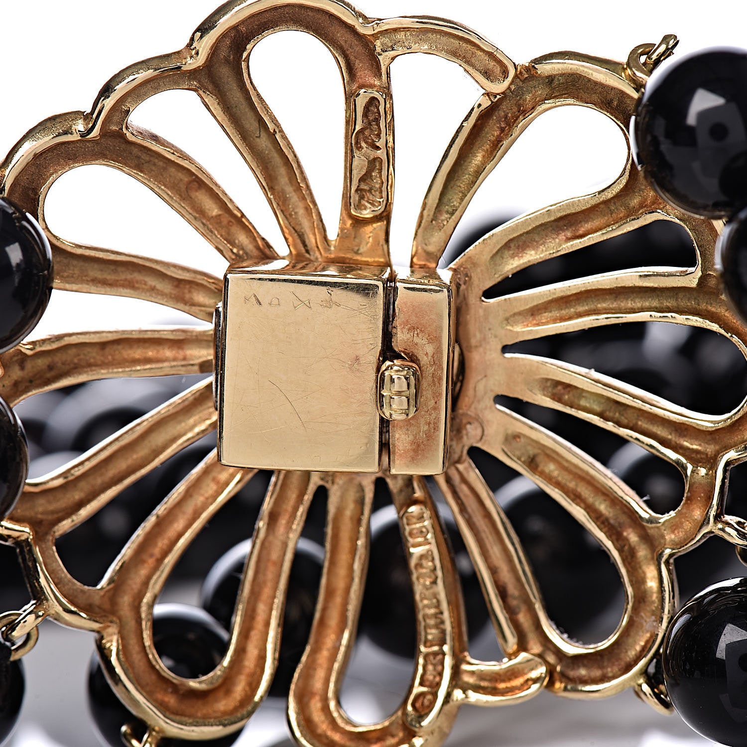 Tiffany 18K Yellow Gold Black Onyx Paloma Picasso Perennials Daisy Clasp Choker Necklace 2 of 3