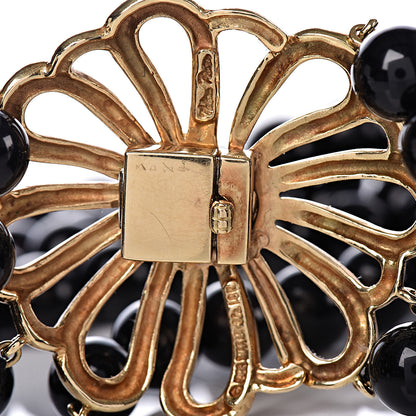 Tiffany 18K Yellow Gold Black Onyx Paloma Picasso Perennials Daisy Clasp Choker Necklace 2 of 3