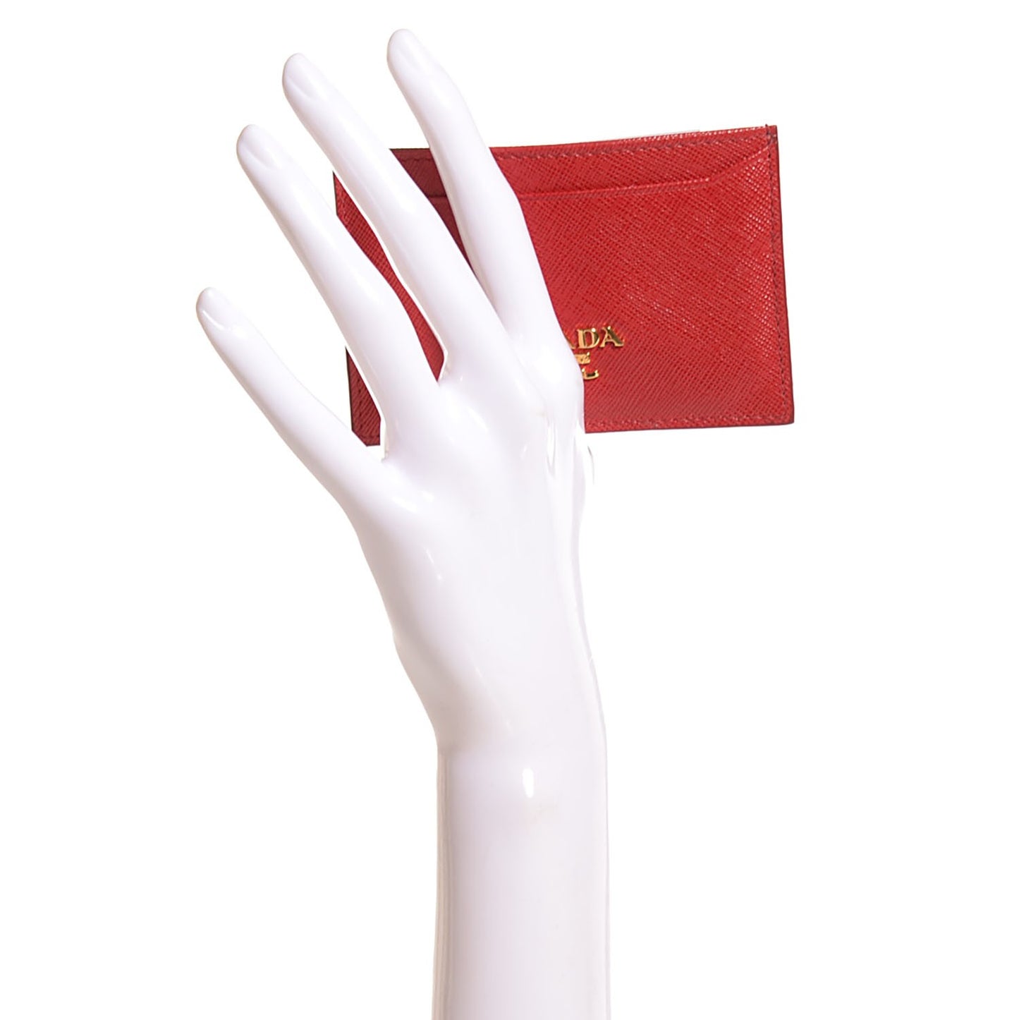 Saffiano Metal Card Case Fuoco