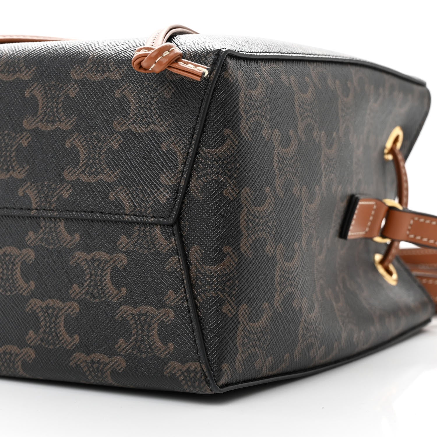Celine Triomphe Canvas Calfskin Micro Sailor Bag Tan 10 of 11
