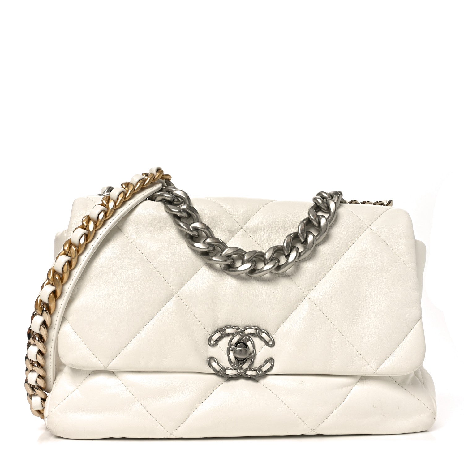 Chanel Quilted Large Chanel 19 Flap White 1 of 10