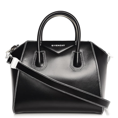 Givenchy Calfskin Contrast Topstitch Small Antigona Black White 1 of 8