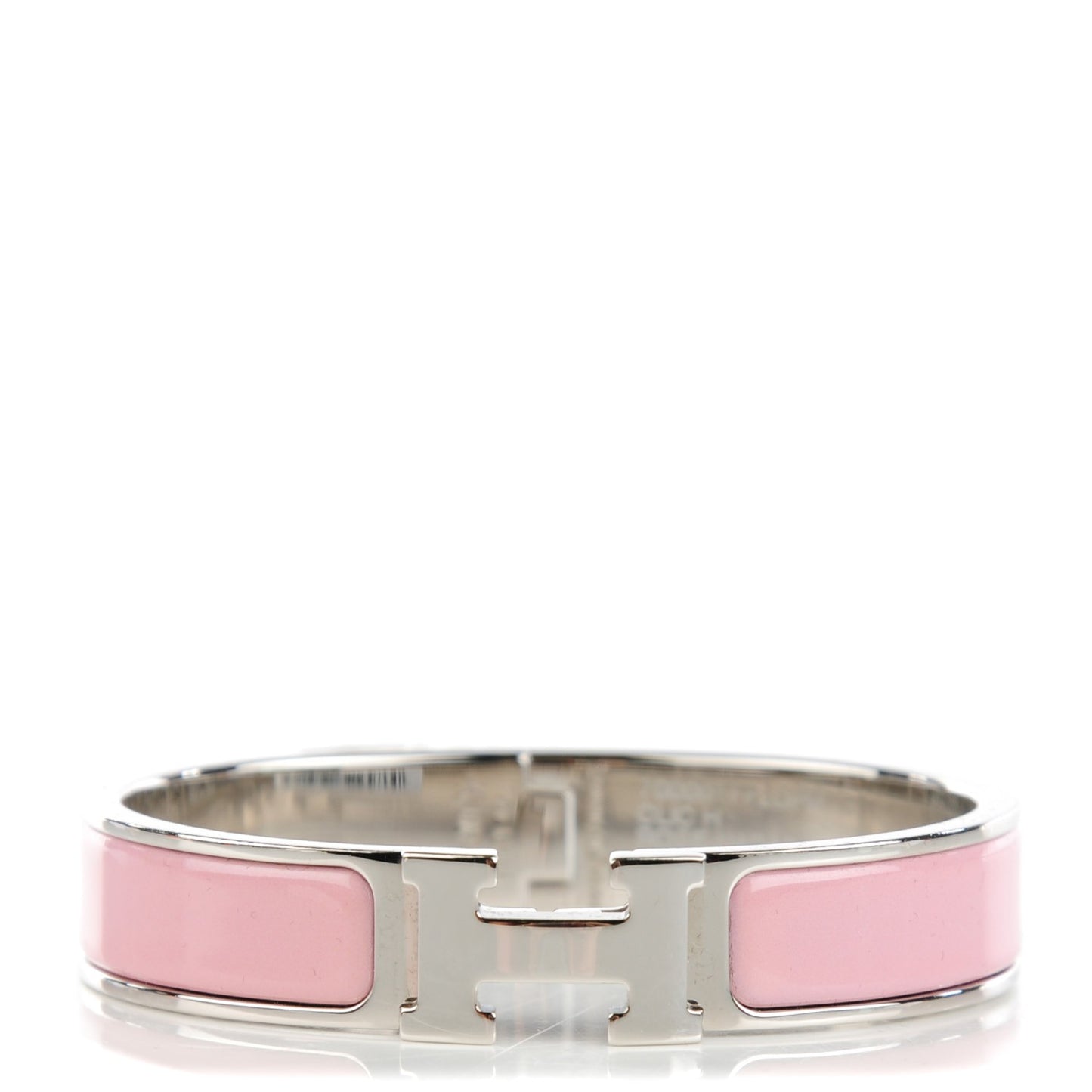 Enamel Narrow Clic Clac H Bracelet PM Rose Nacarat