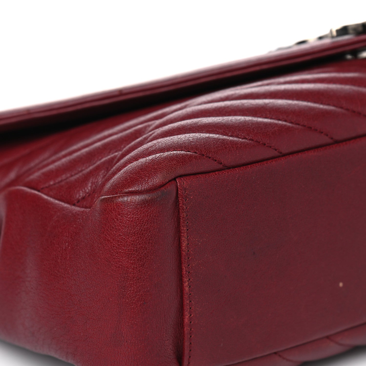 Saint Laurent Sheepskin Matelasse Chevron Large College Monogram Satchel Rouge 6 of 12