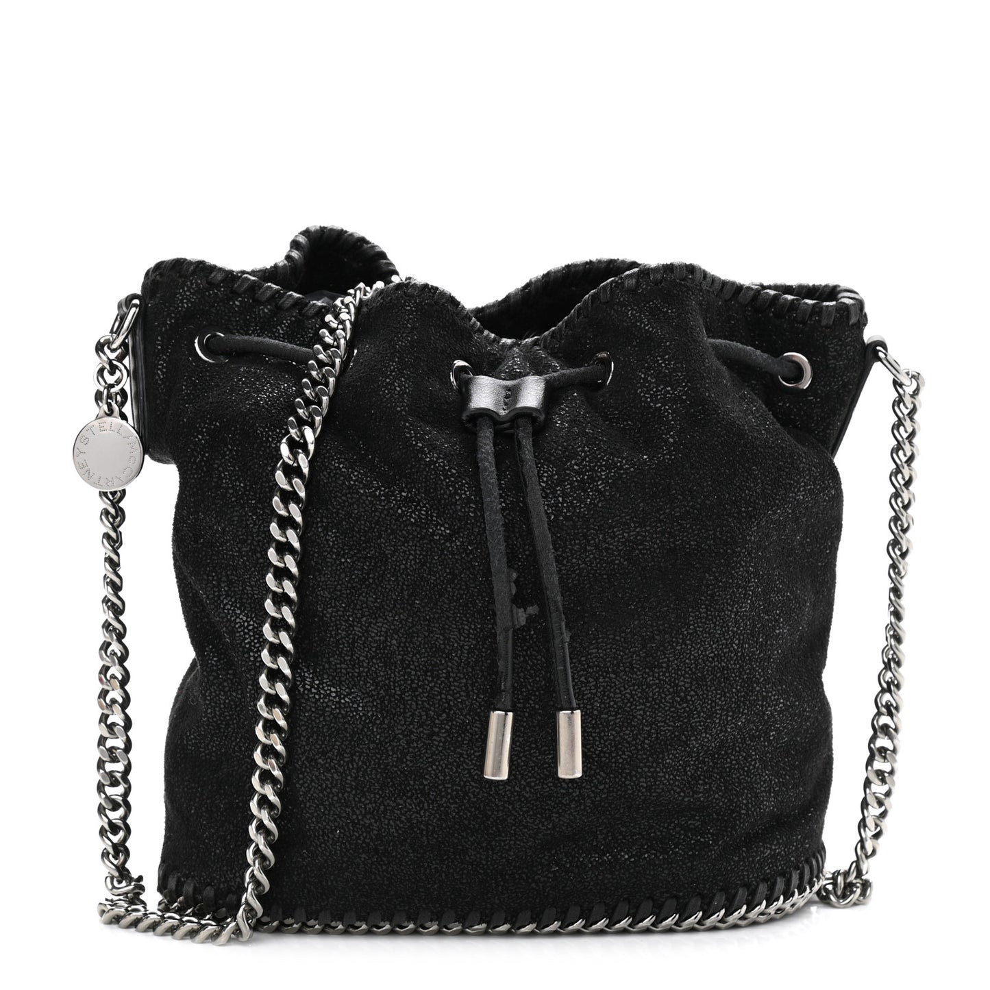 Shaggy Deer Small Falabella Bucket Bag Black