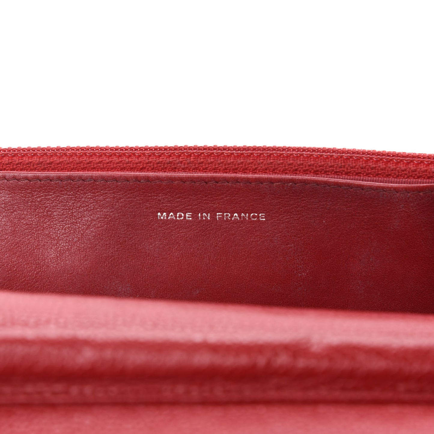 Caviar Quilted Wallet On Chain WOC Dark Red