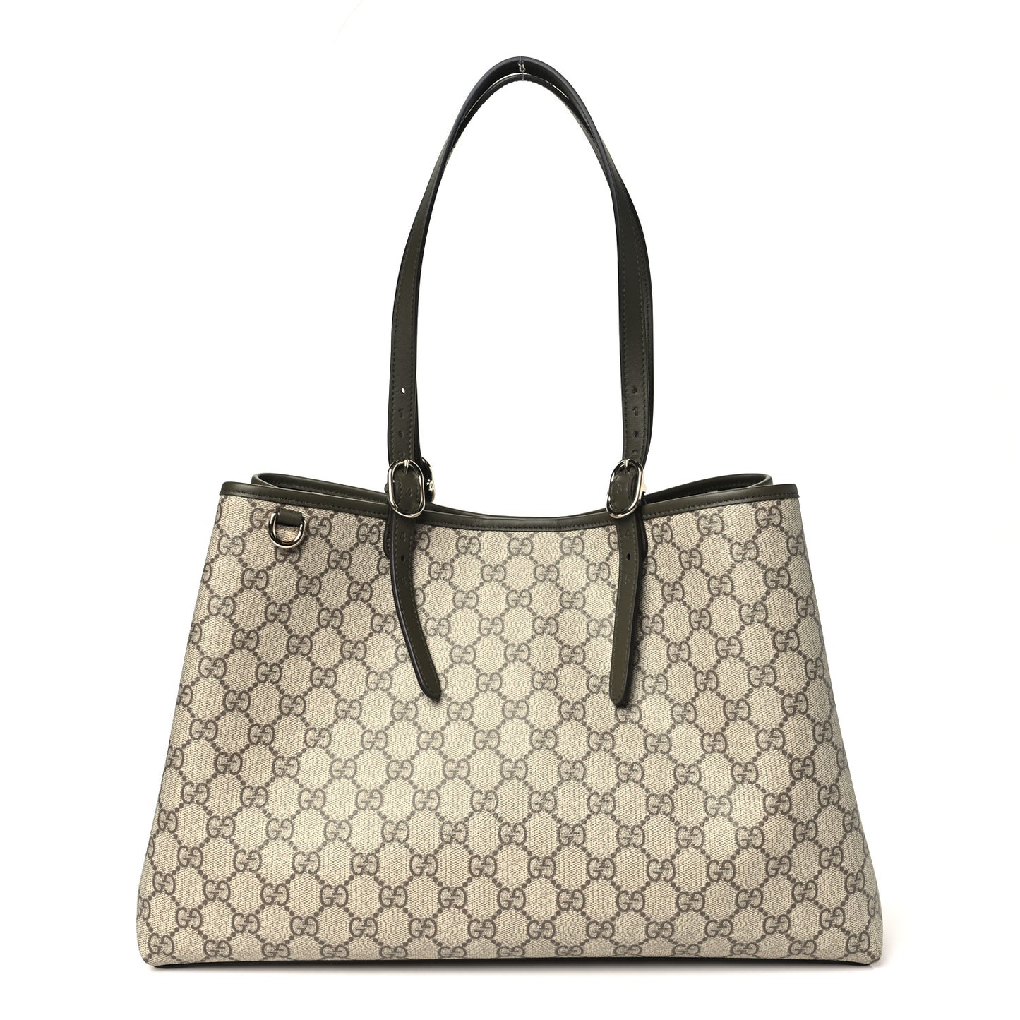 GG Supreme Monogram Emblem Large Tote Bag  Beige Green