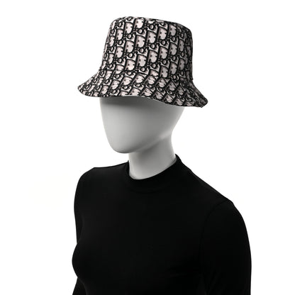 Christian Dior Oblique Plaid Reversible Teddy-D Brim Bucket Hat Black White 2 of 13