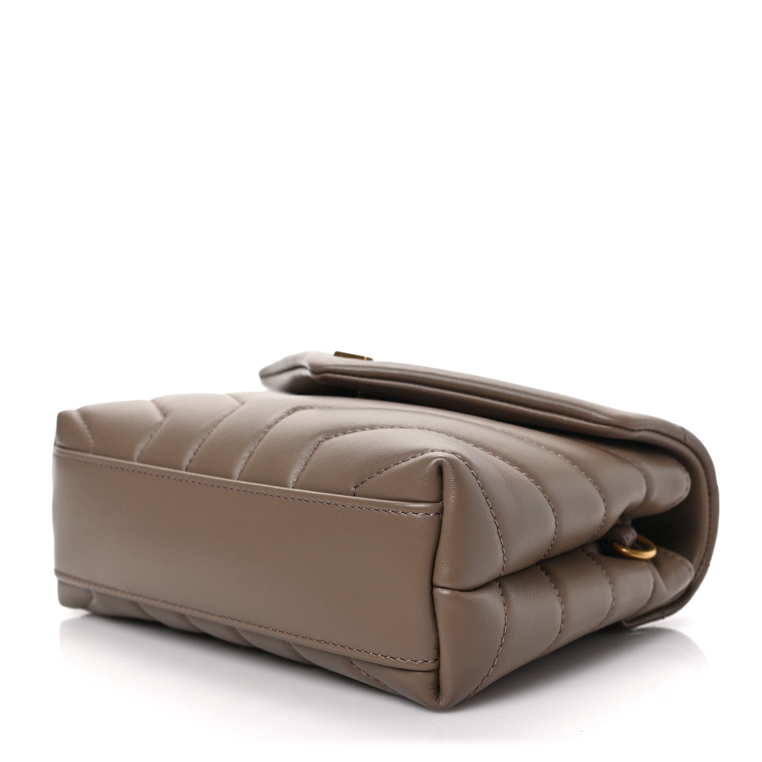 Saint Laurent Calfskin Y Quilted Monogram Toy Loulou Crossbody Bag Taupe 8 of 8