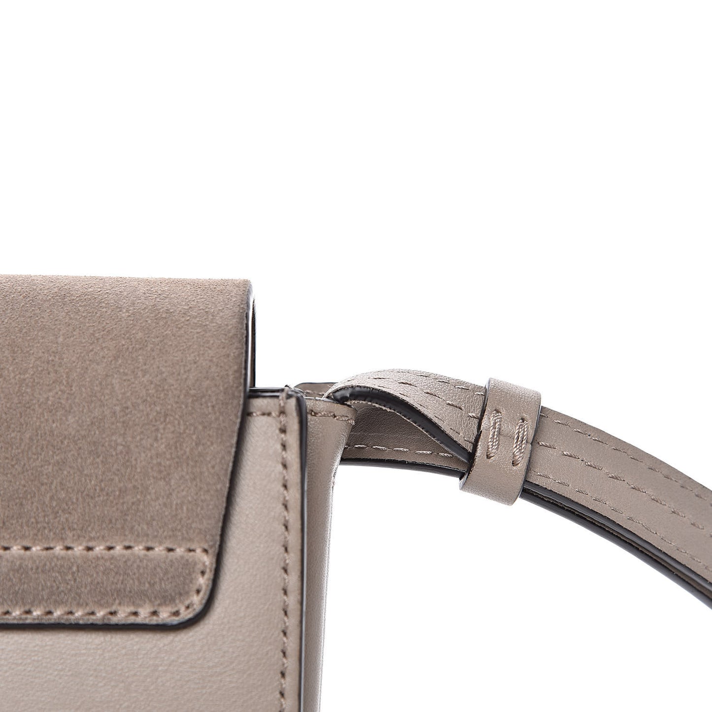 Suede Calfskin Small Faye Shoulder Bag Motty Grey