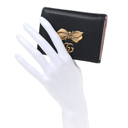 Gucci Calfskin GG Marmont Bow Card Case Black 2 of 8