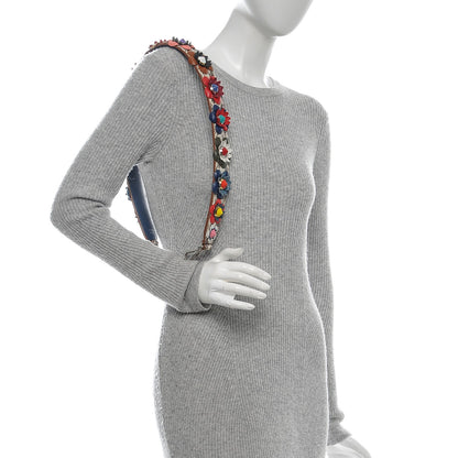Fendi Elaphe Nappa Vitello Dolce Flowerland Studded Strap You Natural Multicolor Blue 2 of 5