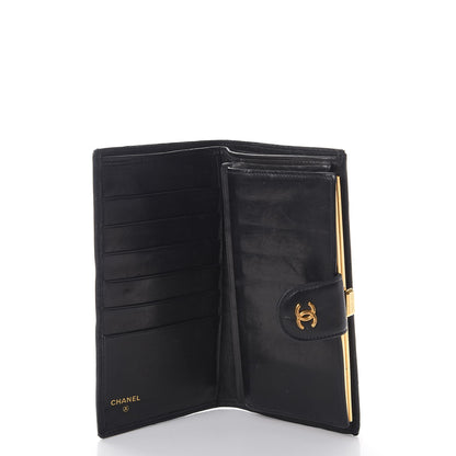 Chanel Lambskin Diamond Stitched French Wallet Black 5 of 11