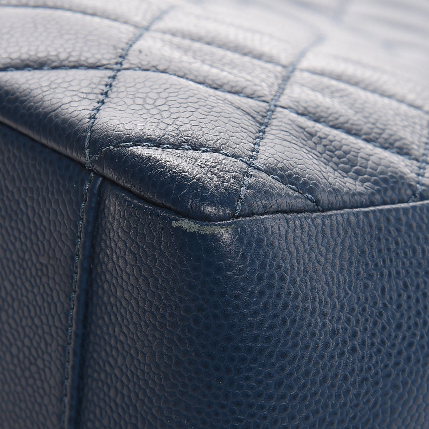Chanel Caviar Quilted Grand Shopping Tote GST Dark Blue 9 of 11
