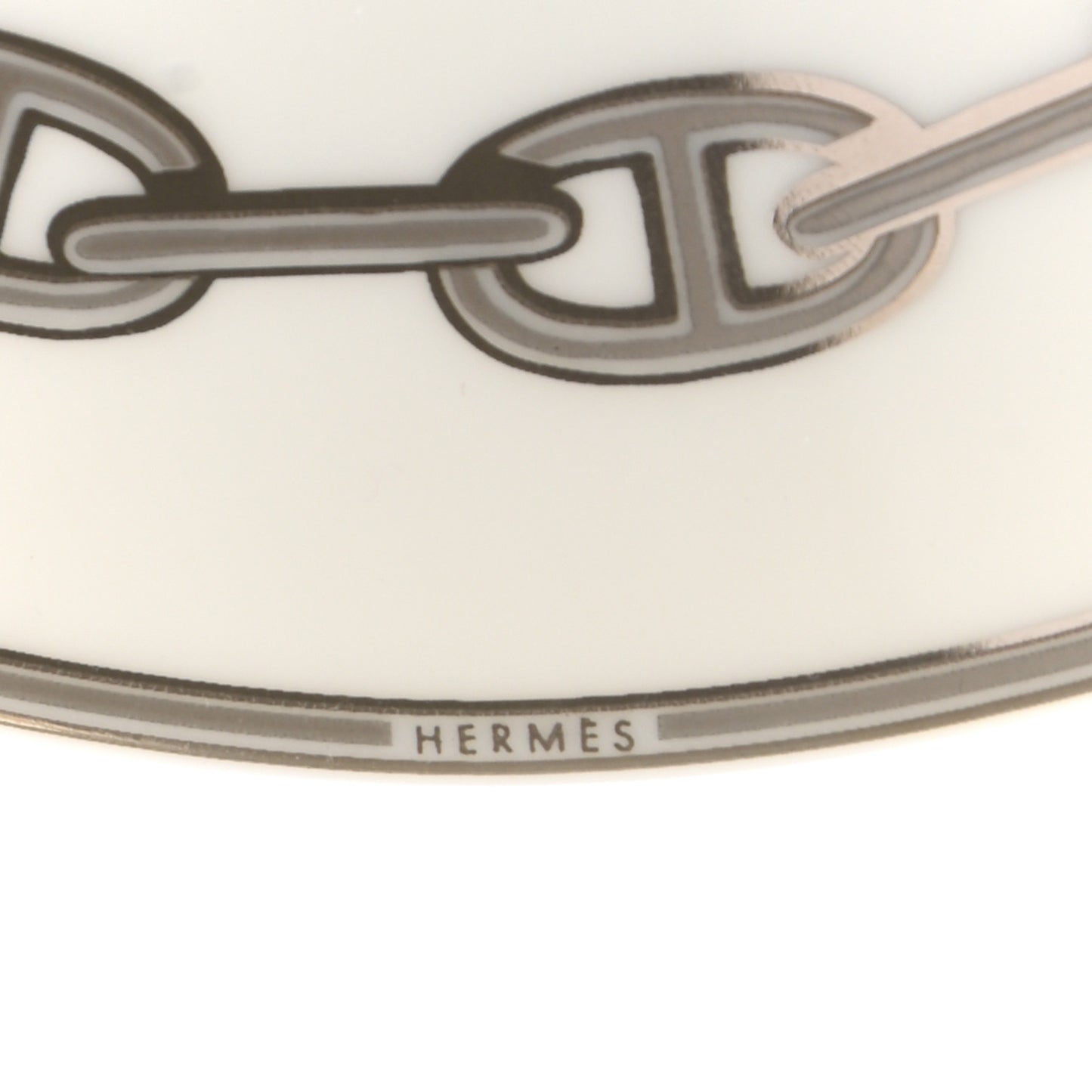 Porcelain Platinum Chaine d'Ancre Tea Cup and Saucer Set of 2