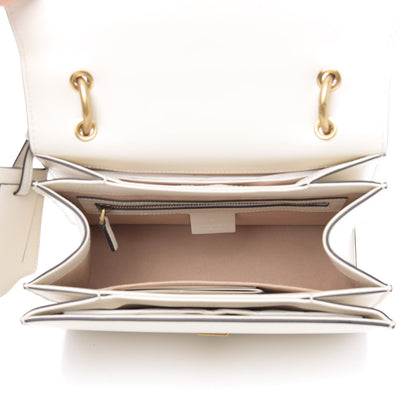 Gucci Calfskin Sylvie Web Small Queen Margaret Top Handle Bag White 5 of 11