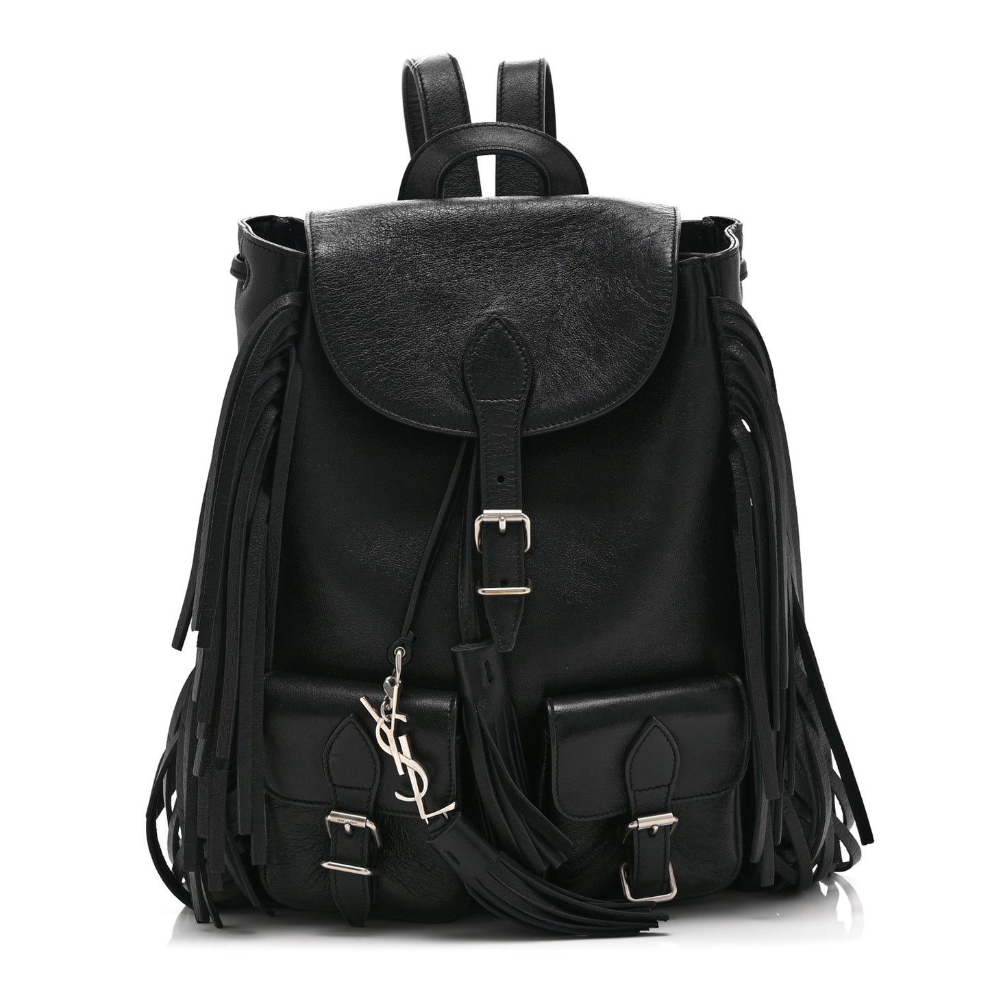 Calfskin Fringe Festival Backpack Black