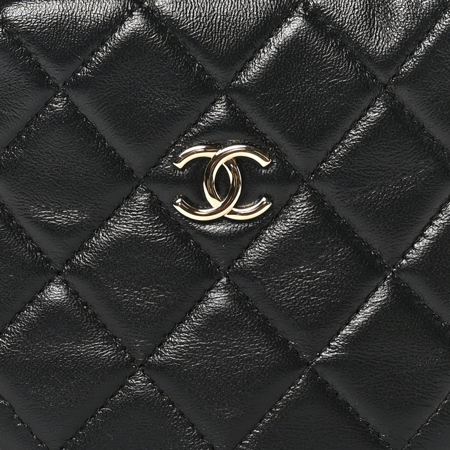 Chanel Lambskin Quilted Chain Around Pouch Black 8 of 10