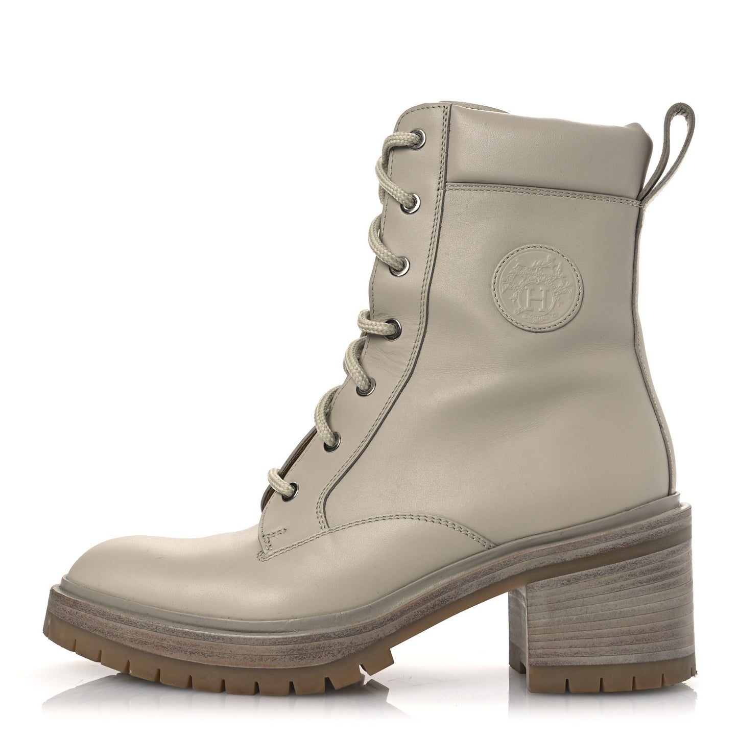Calfskin Bridge Ankle Boots 38 Beige Grege