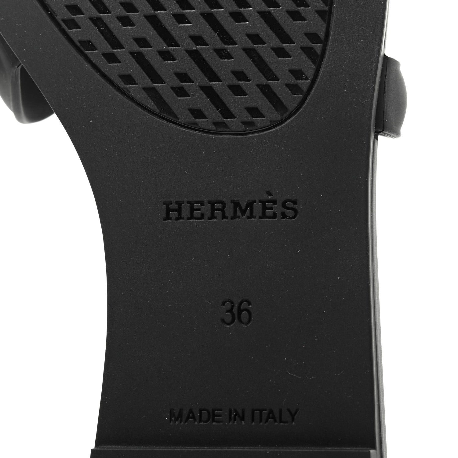 Hermes Rubber Aloha Sandals 36 Black 6 of 8