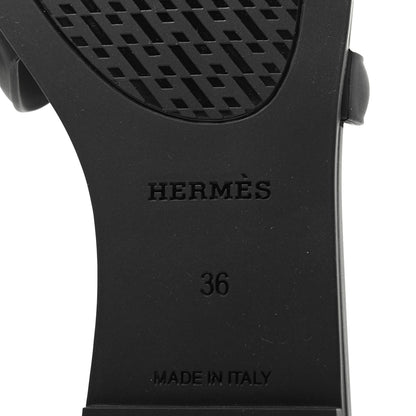 Hermes Rubber Aloha Sandals 36 Black 6 of 8