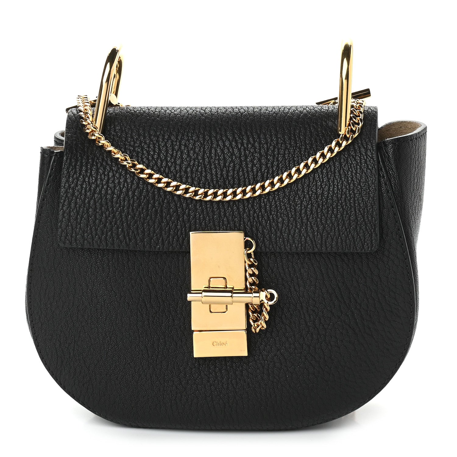 Chloe Grained Lambskin Mini Drew Shoulder Bag Black 1 of 8