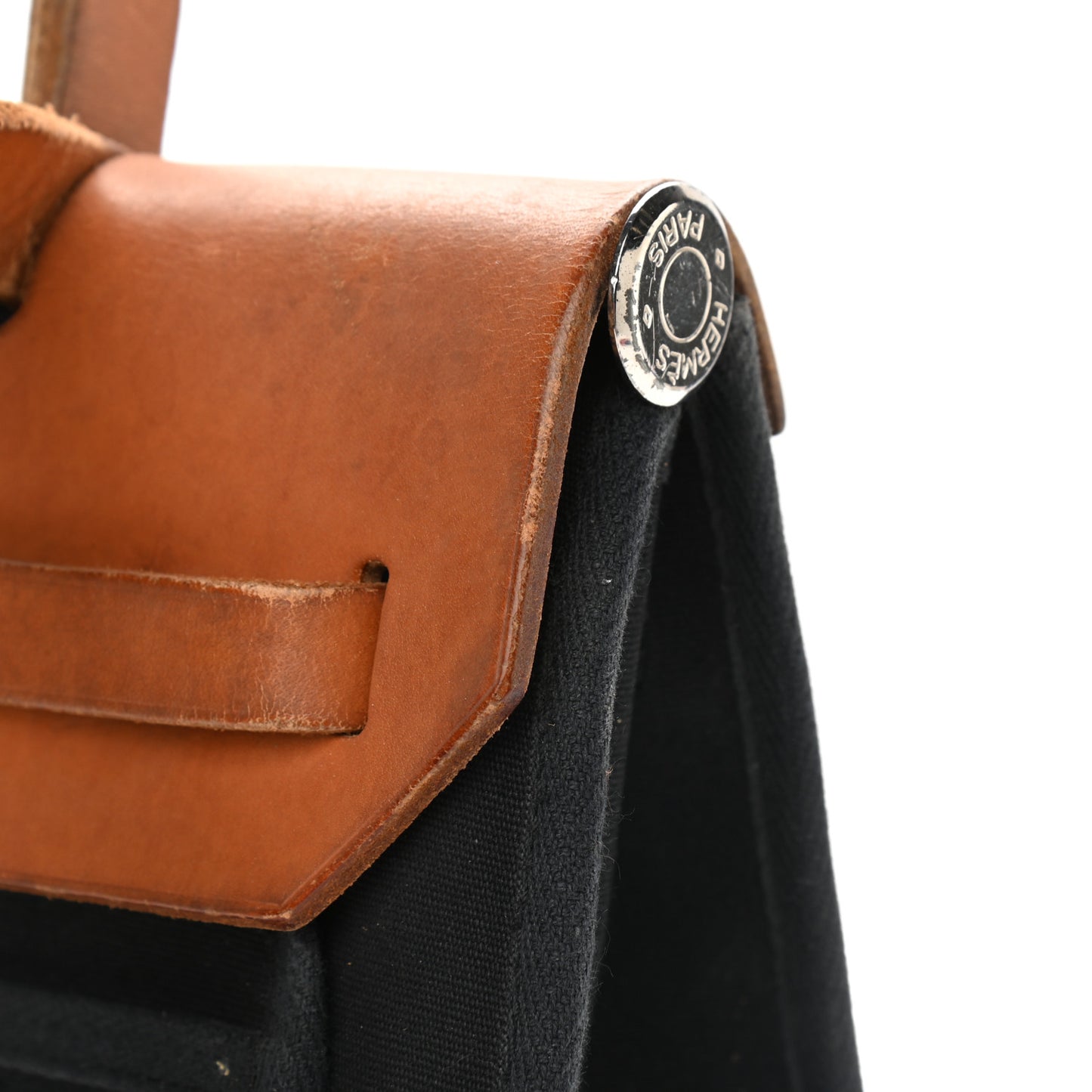 Toile Vache Calfskin Herbag PM 30 Black Natural