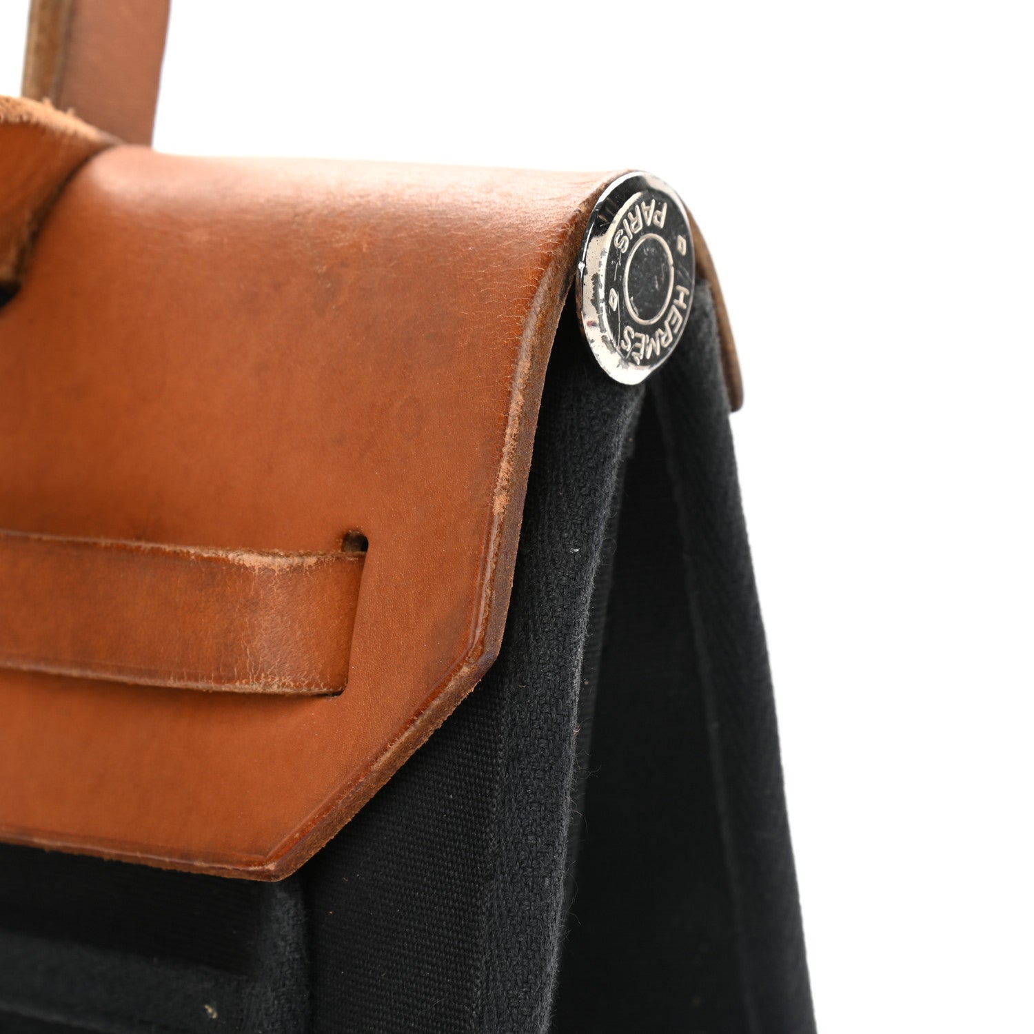 Hermes Toile Vache Calfskin Herbag PM 30 Black Natural 18 of 21