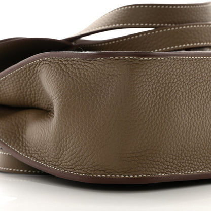 Hermes Taurillon Clemence Halzan 31 GM Etoupe 9 of 12