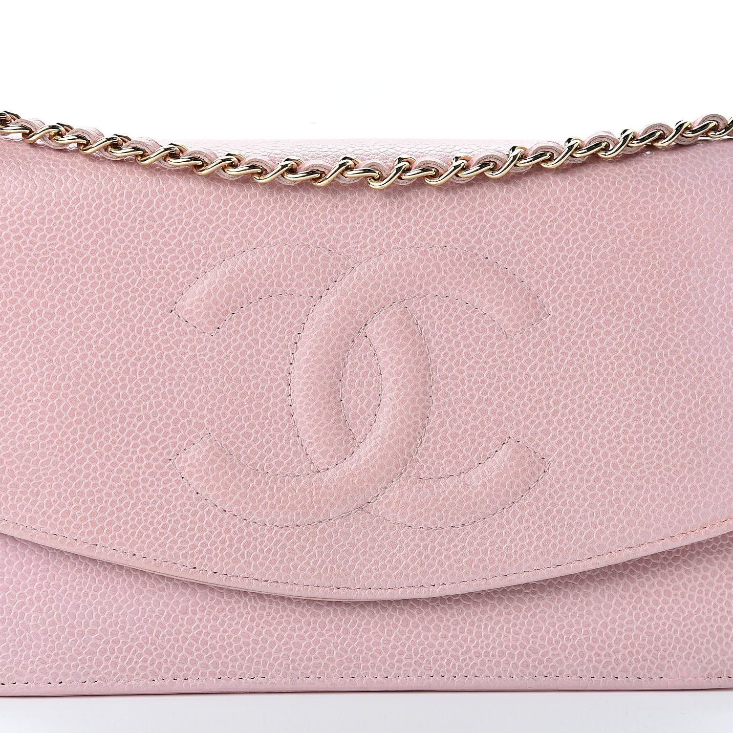 Chanel Caviar Timeless CC Wallet On Chain WOC Pink 9 of 17