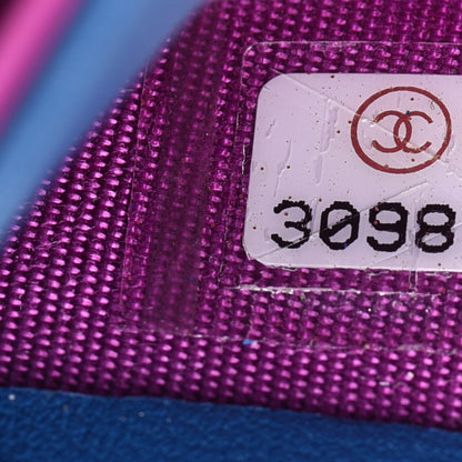 Chanel Lambskin Quilted Card Holder Blue Pink 8 of 9