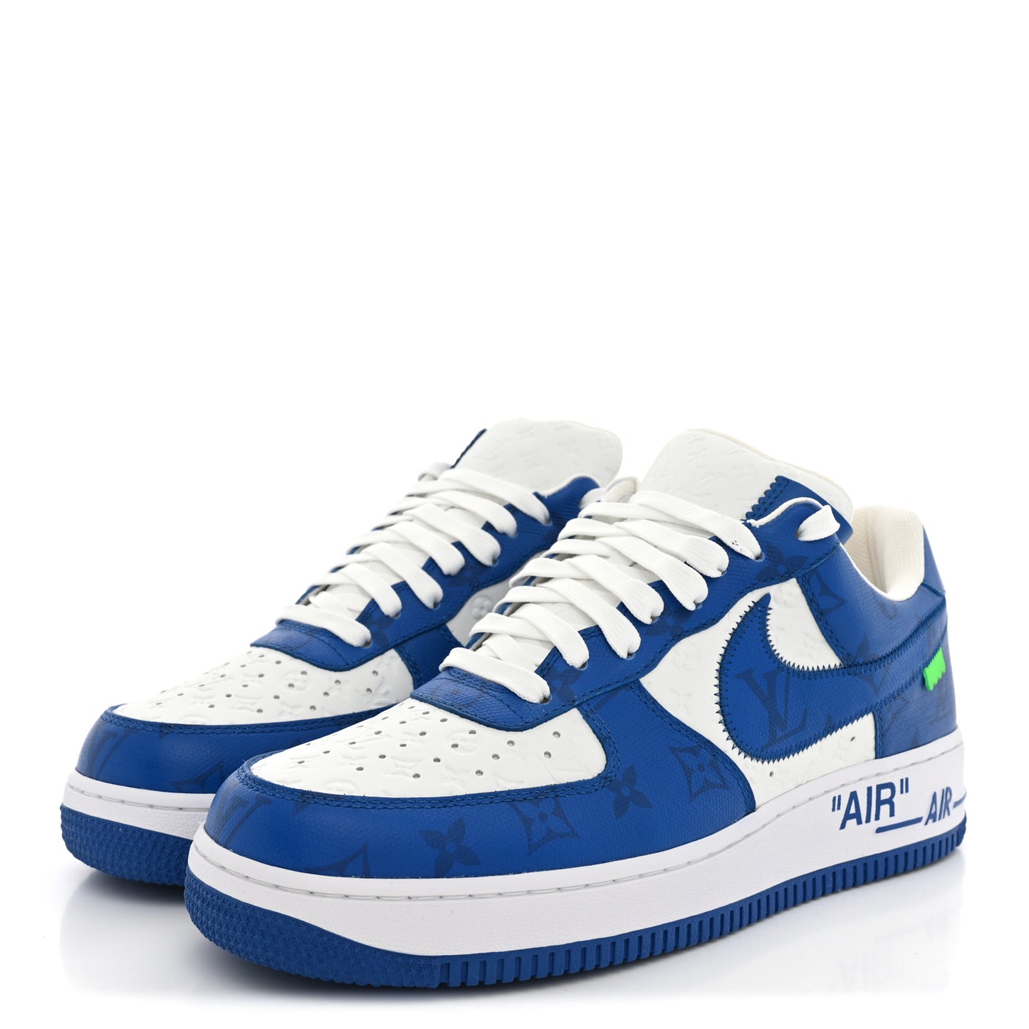 X NIKE AIR FORCE 1 Calfskin Monogram Mens Sneakers 9.5 Blue