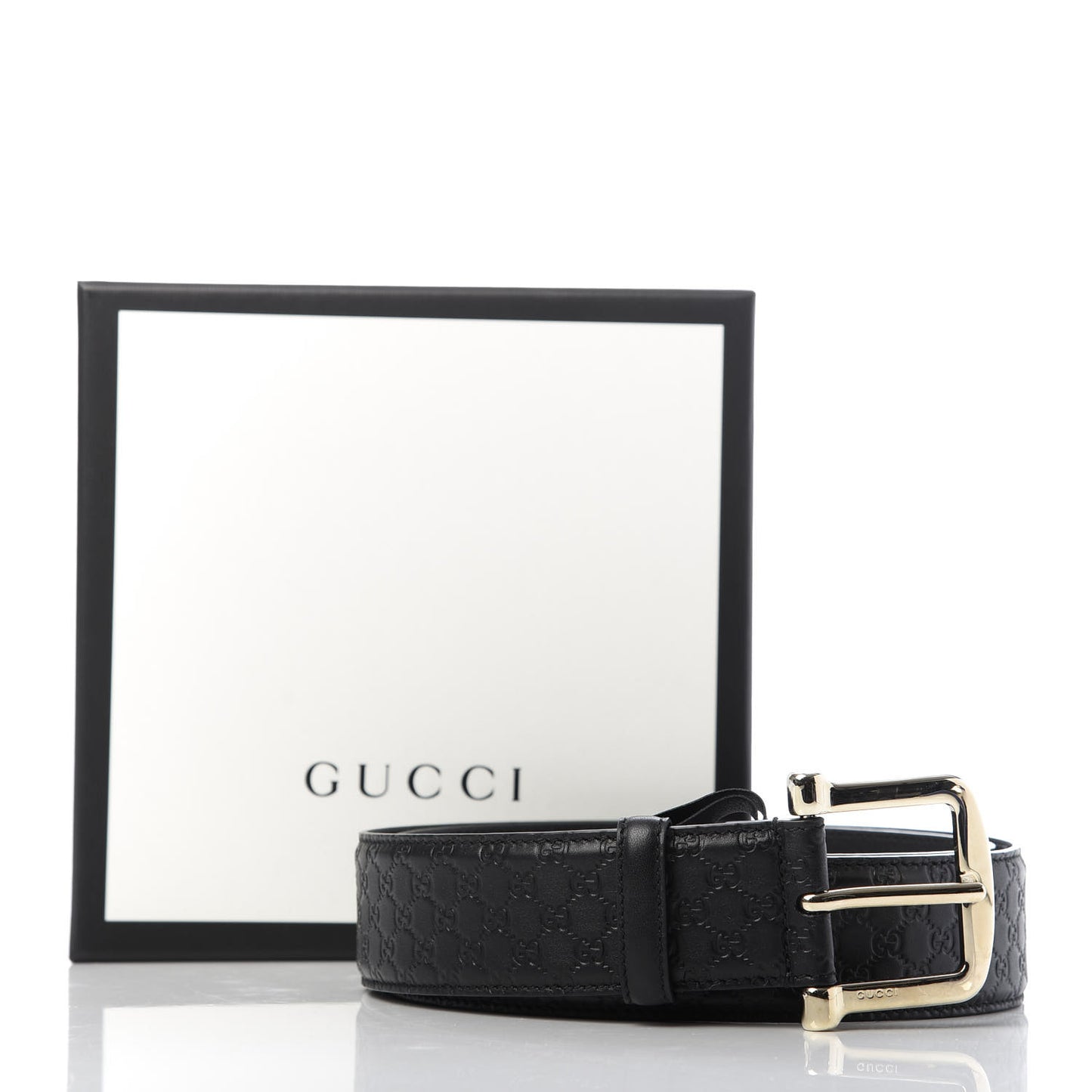 Soft Microguccissima Margaux Calfskin Belt 95 38 Black