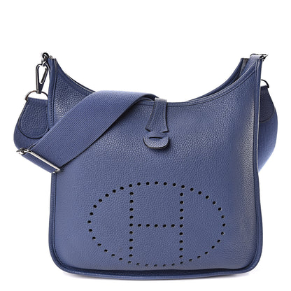 Hermes Taurillon Clemence Evelyne III PM Bleu Brighton 1 of 13