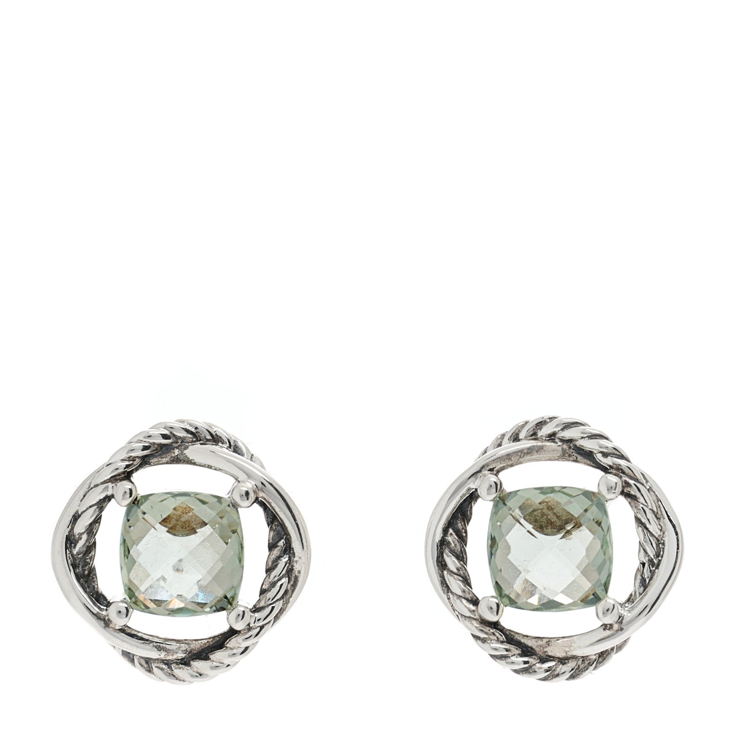 Sterling Silver Prasiolite 7mm Infinity Earrings