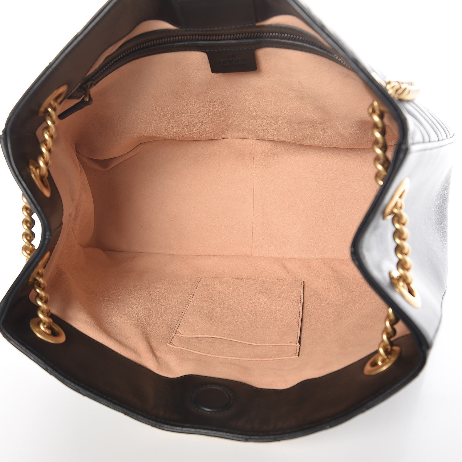 Gucci Calfskin Matelasse Medium GG Marmont Shoulder Tote Bag Black 5 of 7