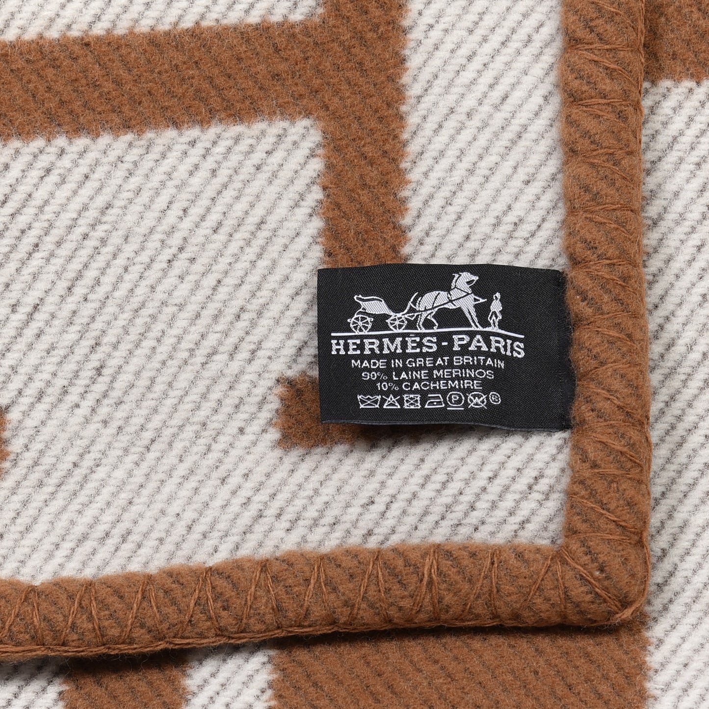 Wool Cashmere Avalon Blanket Ecru Camel