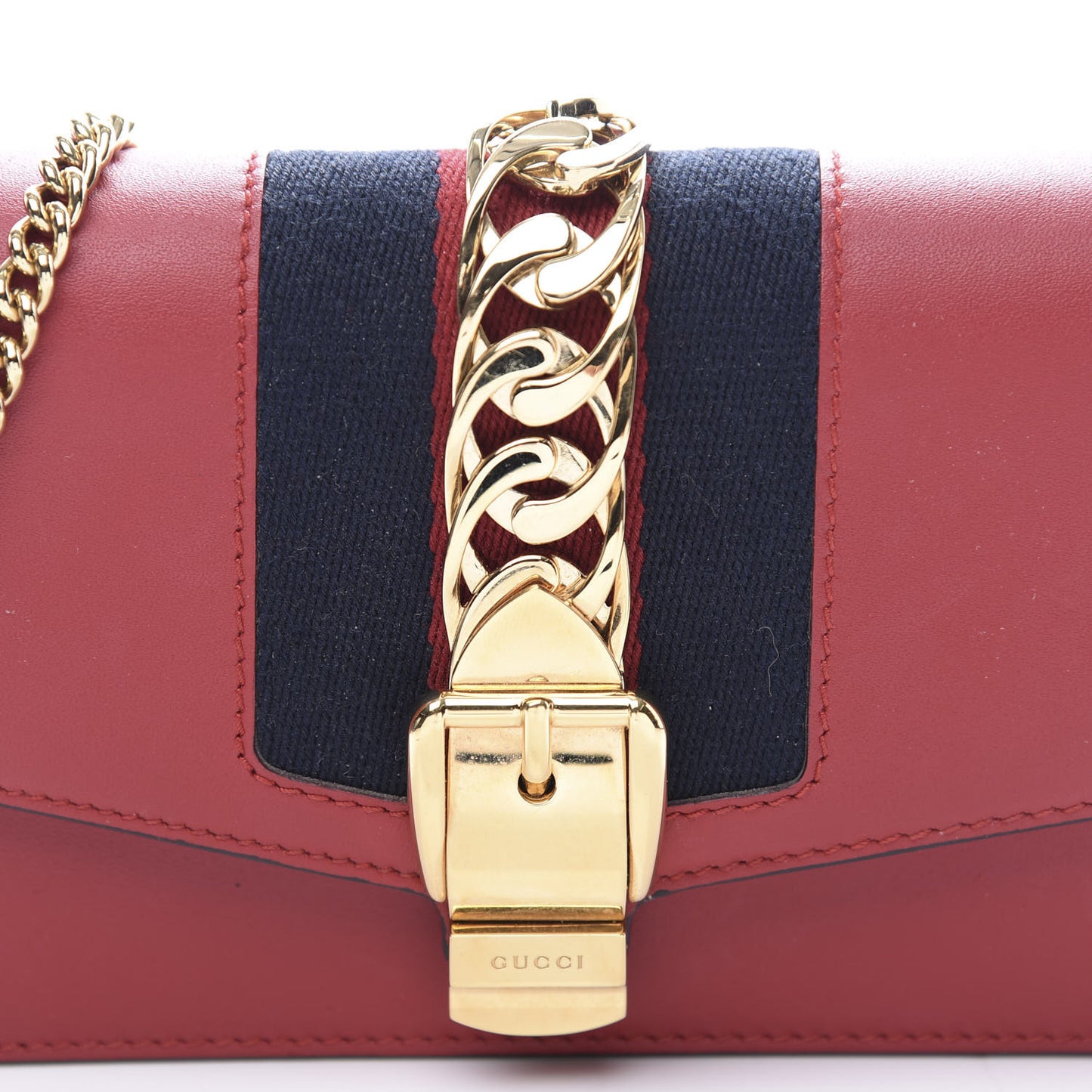 Calfskin Super Mini Sylvie Chain Shoulder Bag Hibiscus Red