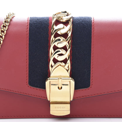 Gucci Calfskin Super Mini Sylvie Chain Shoulder Bag Hibiscus Red 9 of 10