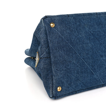 Prada Denim Logo Tote Bleu 8 of 10