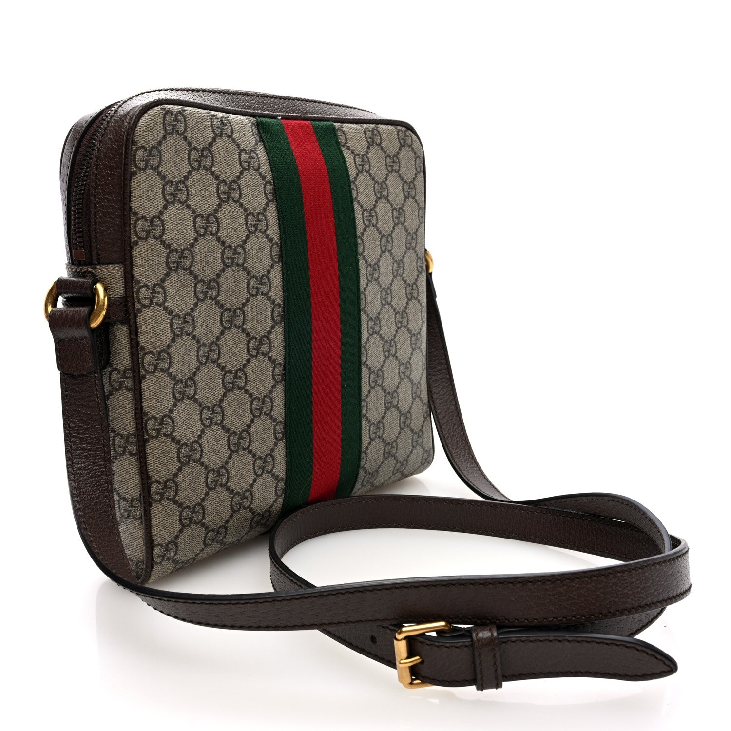 Gucci GG Supreme Monogram Web Small Ophidia Messenger Bag Brown 3 of 9