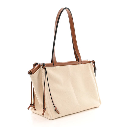 Loewe Canvas Calfskin Small Cushion Tote Beige 3 of 16