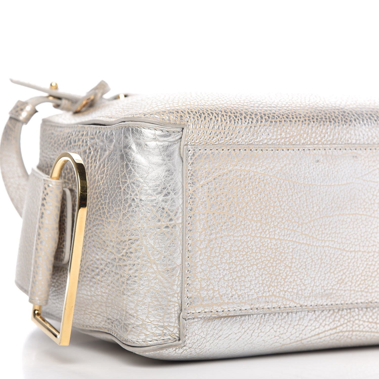 Delvaux Metallic Crispy Calfskin Cool Box Satchel Antique Silver 6 of 9