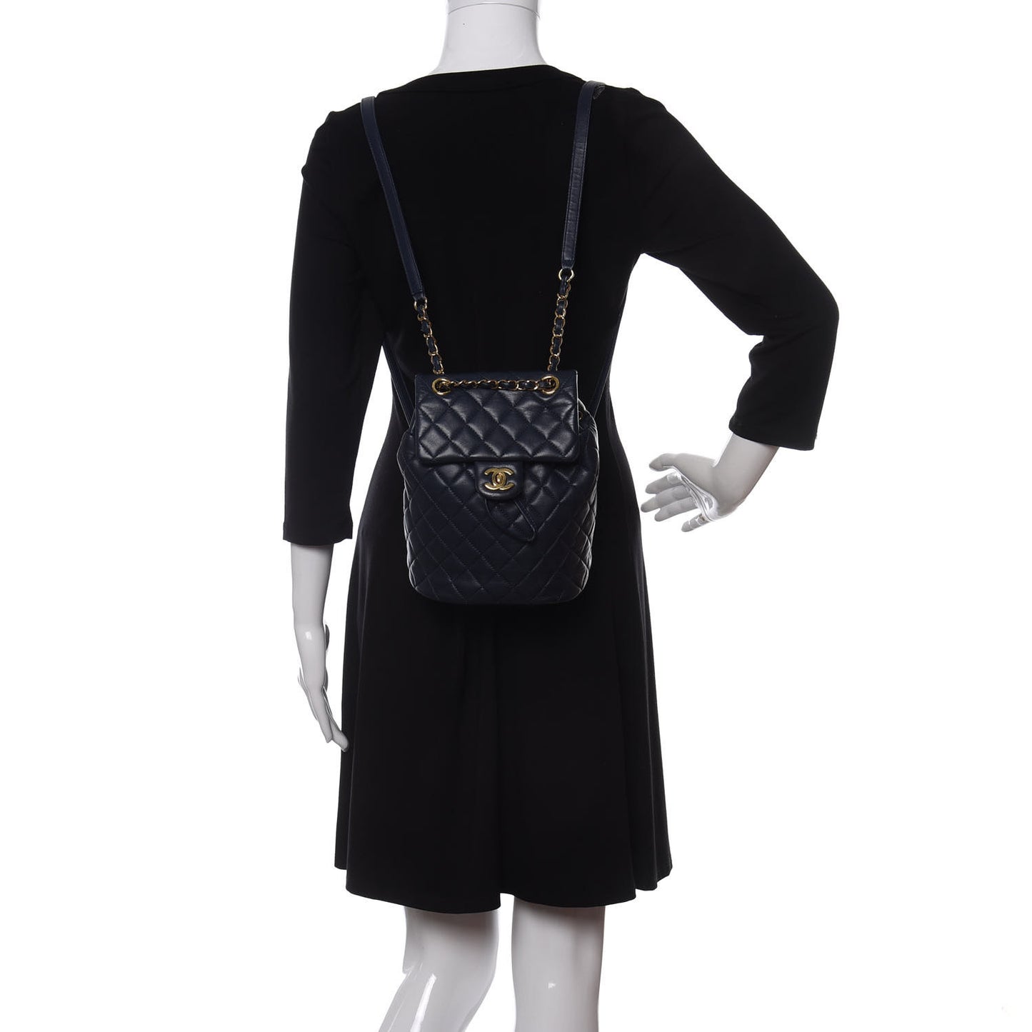 Lambskin Quilted Mini Urban Spirit Backpack Navy