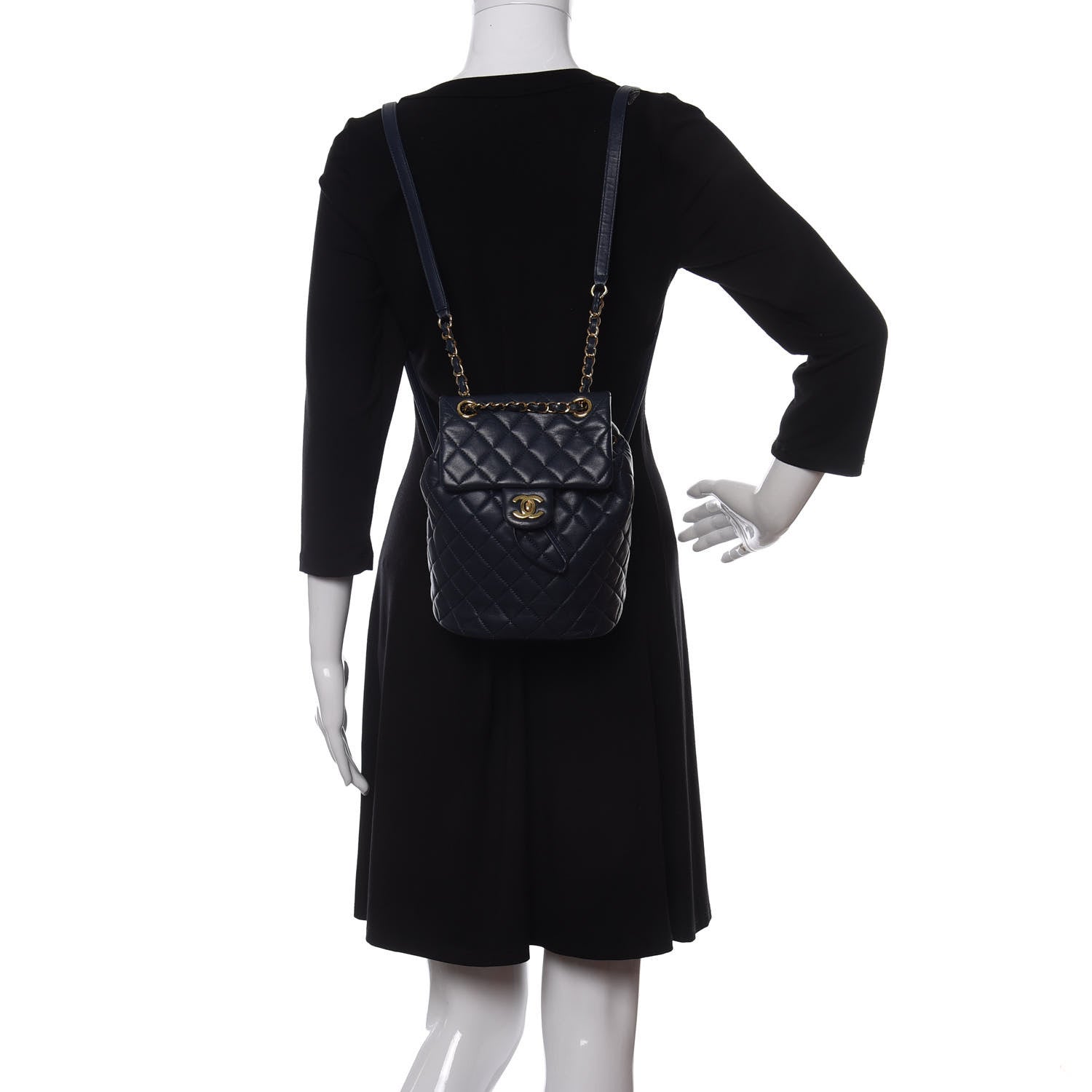 Chanel Lambskin Quilted Mini Urban Spirit Backpack Navy 2 of 10