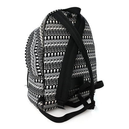 Saint Laurent Nylon City Skeleton Print Backpack Black White 2 of 10