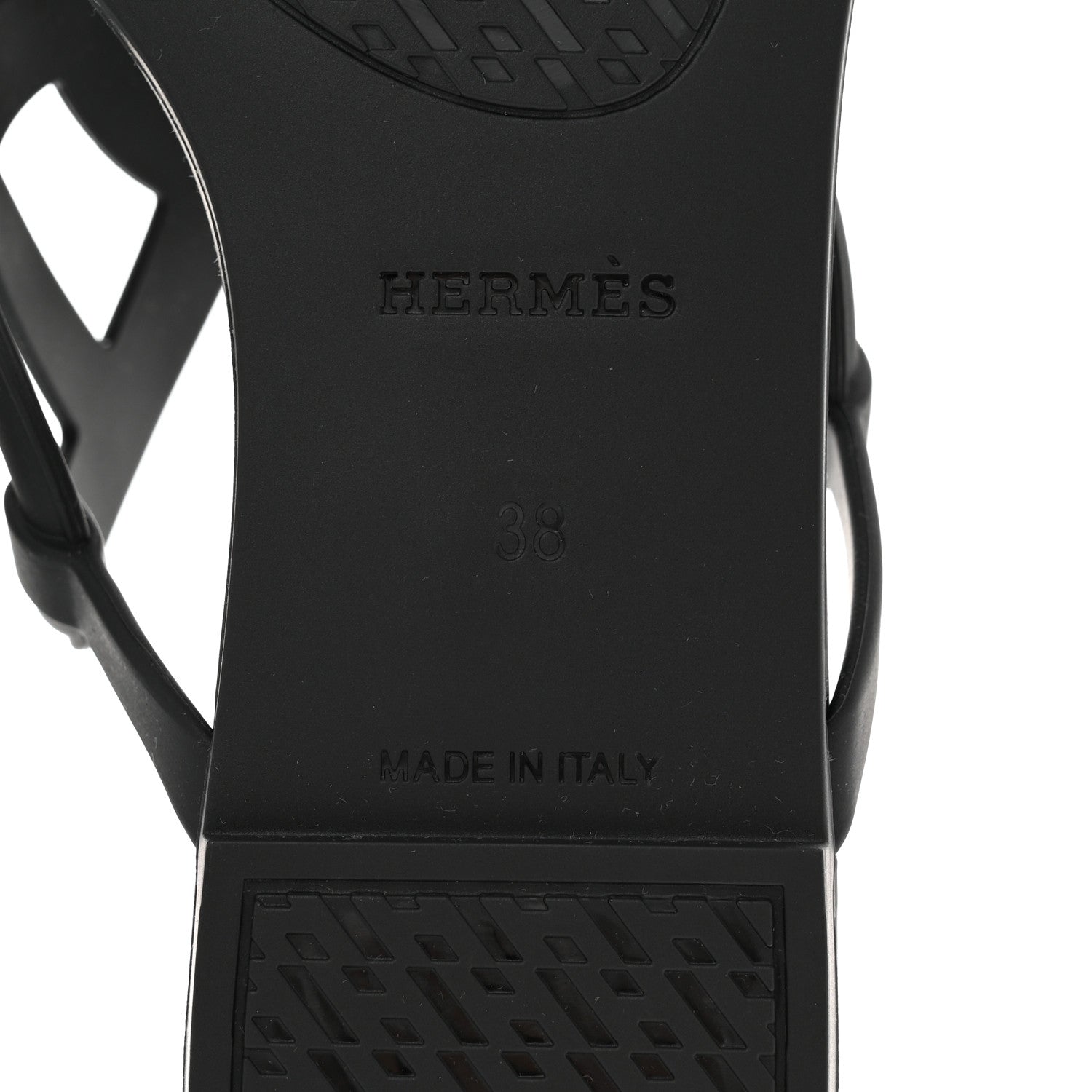 Hermes Rubber Womens Egerie Sandals 38 Black 6 of 9